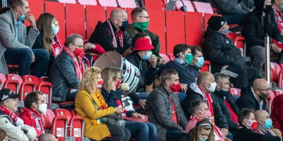 Der 1. FC Union Berlin möchte vor Zuschauern spielen. Foto: Andreas Gora/dpa-Pool/dpa