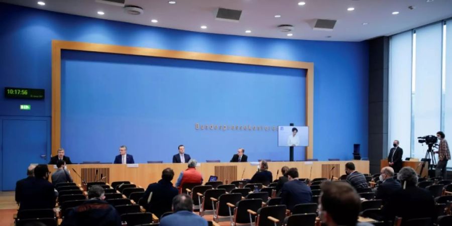 Journalisten in der Bundespressekonferenz in Berlin