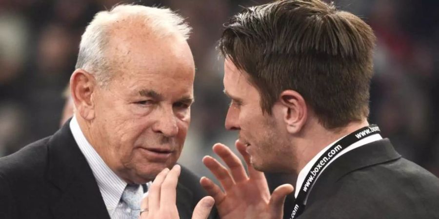Box-Promoter Wilfried Sauerland (l) und sein Sohn Kalle. Foto: picture alliance / dpa