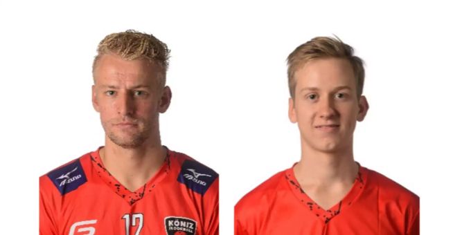 Tim Aebersold und Philemon Hammer. Floorball Köniz