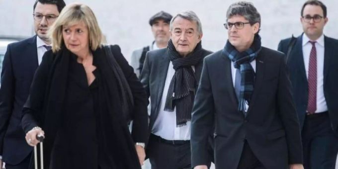 Wolfgang Niersbach (M) erschien am 11. März vor dem Bundesstrafgericht im Schweizerischen Bellinzona für den Sommermärchen-Prozess.. deutschland. ein sommermärchen