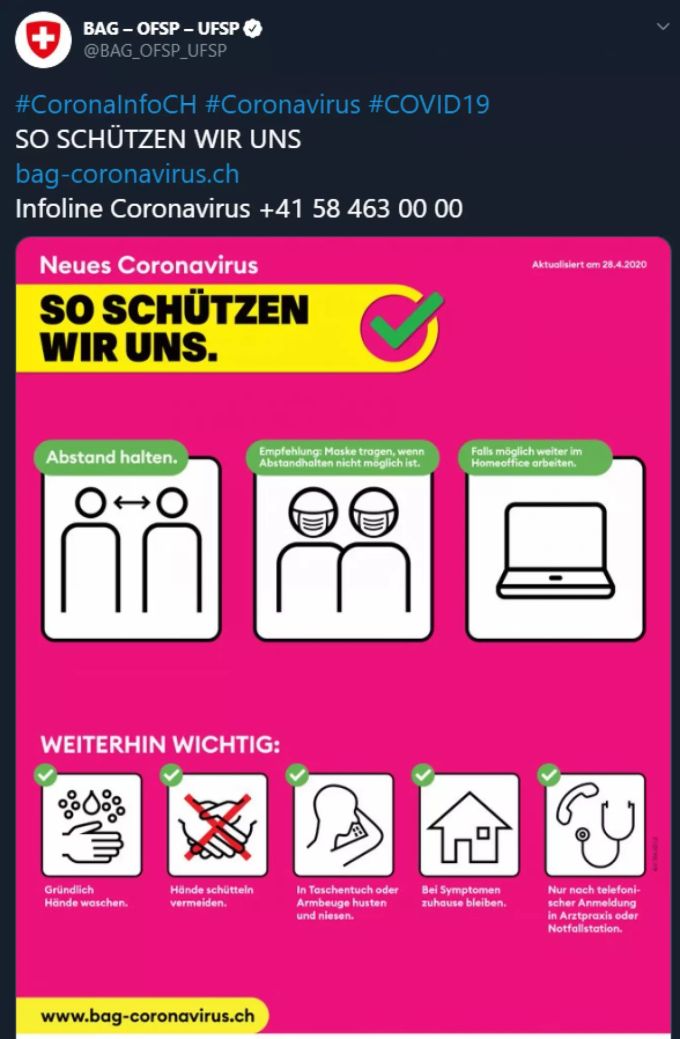 Das neue «So schützen wir uns»-Plakat des BAG. Coronavirus Masken