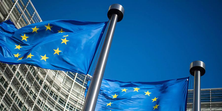 ARCHIV - EU-Flaggen vor dem Sitz der Europäischen Kommission in Brüssel. Foto: Arne Immanuel Bänsch/dpa