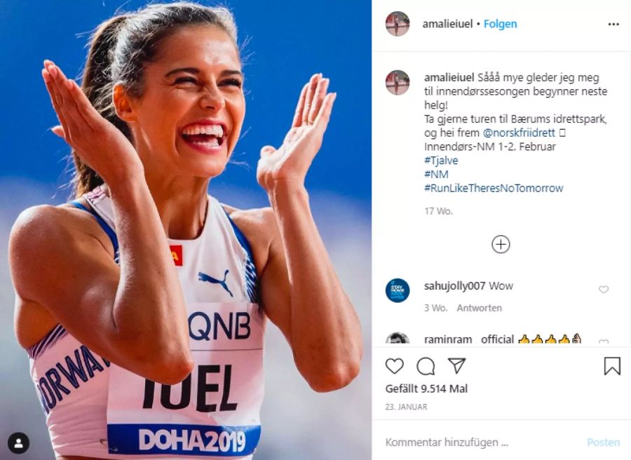 Die 26-Jährige ist eine norwegische Leichtathletin.