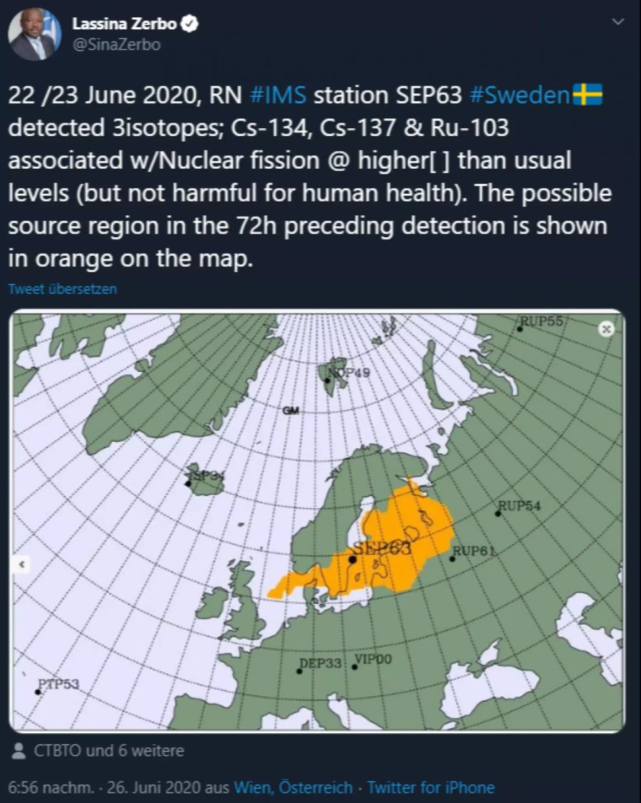 Erhöhte Radioaktivität Nordeuropa