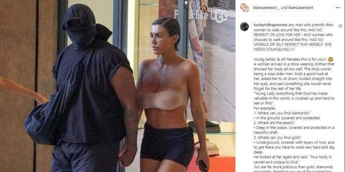 Kanye West und Bianca Censori fallen mit aussergewöhnlichen Outfits auf. Kanye West