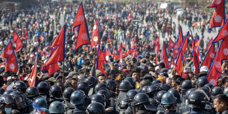 Nepal Demonstration Republik Monarchie