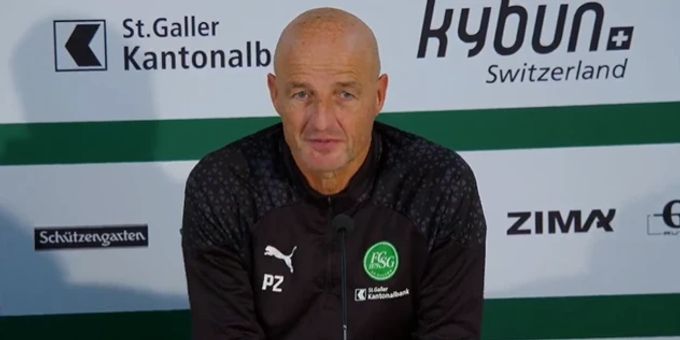 St.Gallen-Trainer Peter Zeidler an der Medienkonferenz vor dem Spiel gegen den FC Winterthur. FC St.Gallen