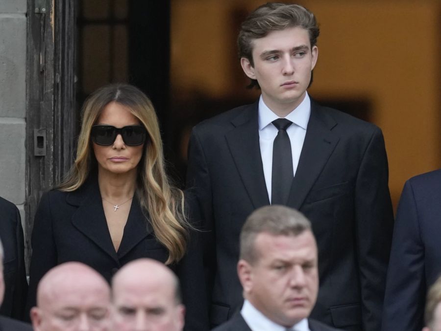 Melania und ihr Sohn Barron Trump.