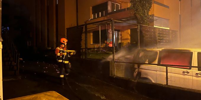 Hoher Sachschaden - Lieferwagen in Rorschach SG in Brand geraten