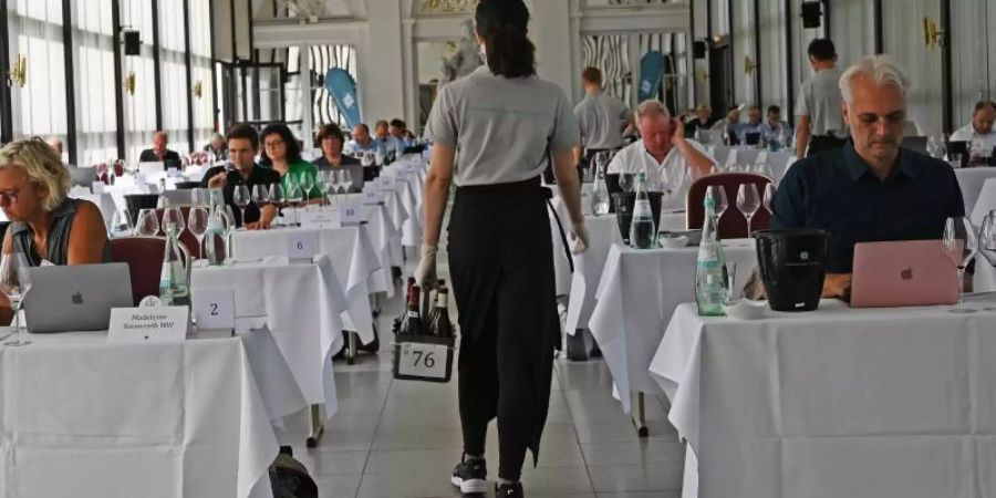 Bei der «Vorpremiere» der «Grossen Gewächse» des Verbands Deutscher Prädikatsweingüter (VDP) wurden 477 Weine verkostet. Positiv überrascht waren die Prüfer vor allem von den Spätburgundern. Foto: Peter Zschunke/dpa