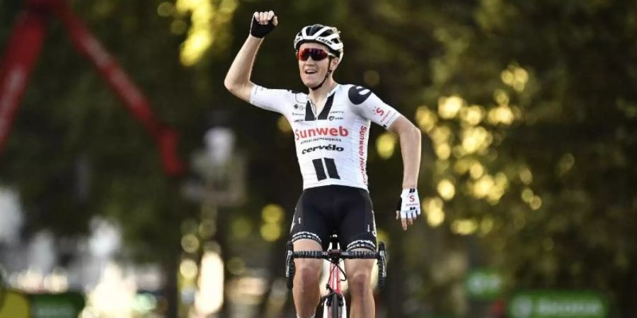 Sören Kragh Andersen bescherte dem deutschen Sunweb-Team den zweiten Etappensieg bei der diesjährigen Tour. Foto: Anne-Christine Poujoulat/Pool AFP/AP/dpa