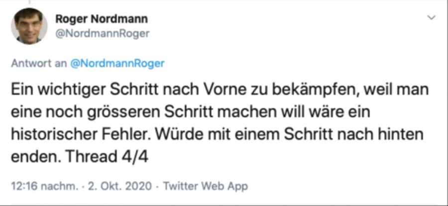 tweet roger nordmann klimastreik