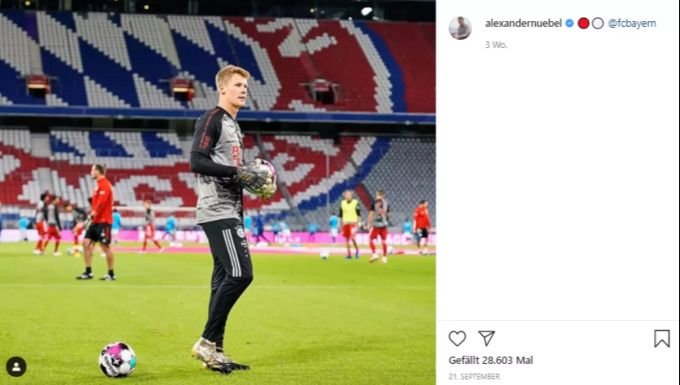 Alexander Nübel steht am Donnerstag erstmals in einem Pflichtspiel für Bayern München im Einsatz. Alexander Nübel Bayern München