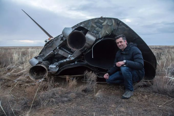 Patrick Hohmann vor der Sojus. Der Gründer vor der Rakete