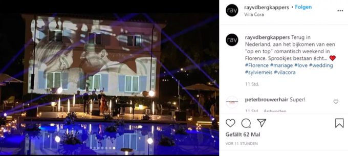 Ein Gast teilt auf Instagram ein paar Schnappschüsse und Einblicke der Traumfeier in Italien. Hochzeit Meis