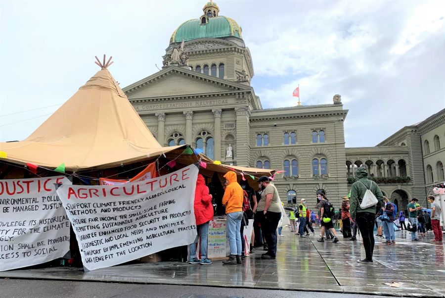 Bundesplatz Klima-Aktivisten Landwirtschaft