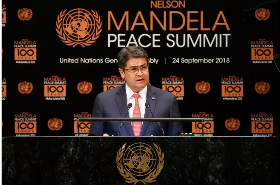 Juan Orlando Hernández bei der Uno-Versammlung in New York.
