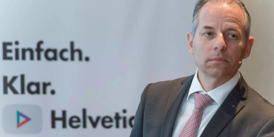 CEO der Helvetia Philipp Gmür spricht an der Bilanzmedienkonferenz der Helvetia Versicherungen in Zürich.