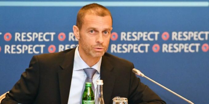 Uefa-Boss Aleksander Ceferin spricht an einer Pressekonferenz. (Archivbild) Aleksander Ceferin Uefa