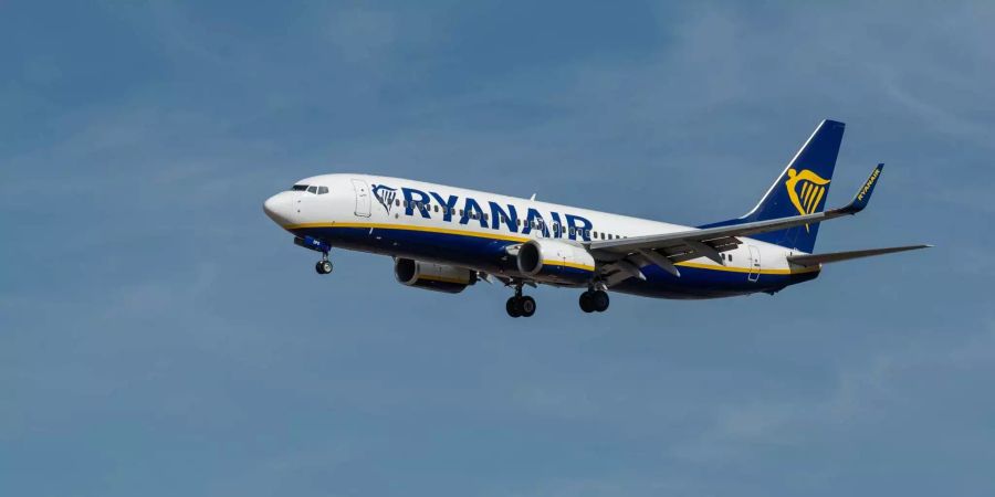 Ein Flugzeug der irischen Fluggesellschaft Ryanair im Landeanflug.