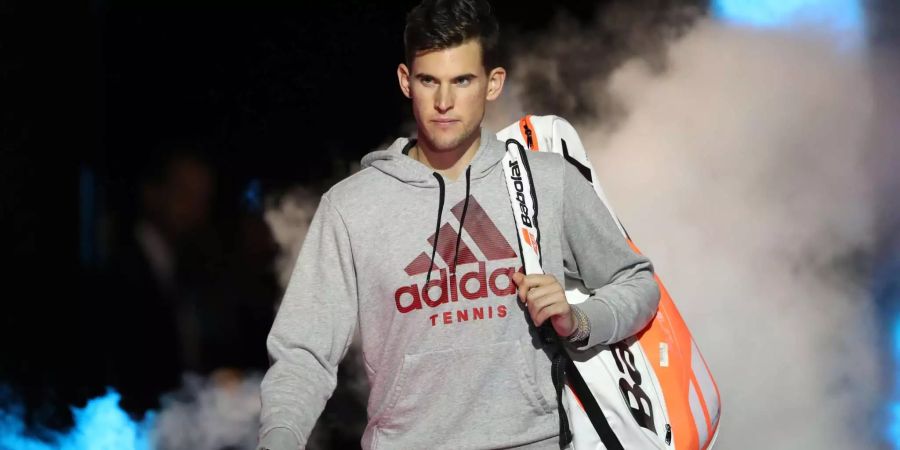 Dominic Thiem betritt die Halle vor seinem ersten Spiel gegen Kevin Anderson.