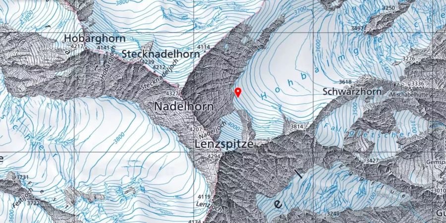 Der Bergsteiger verunfallte am Sonntagnachmittag am Nadelhorn.