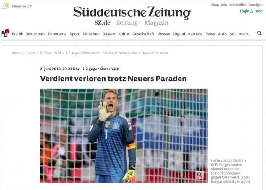 Verdient verloren, meint die «Süddeutsche Zeitung».