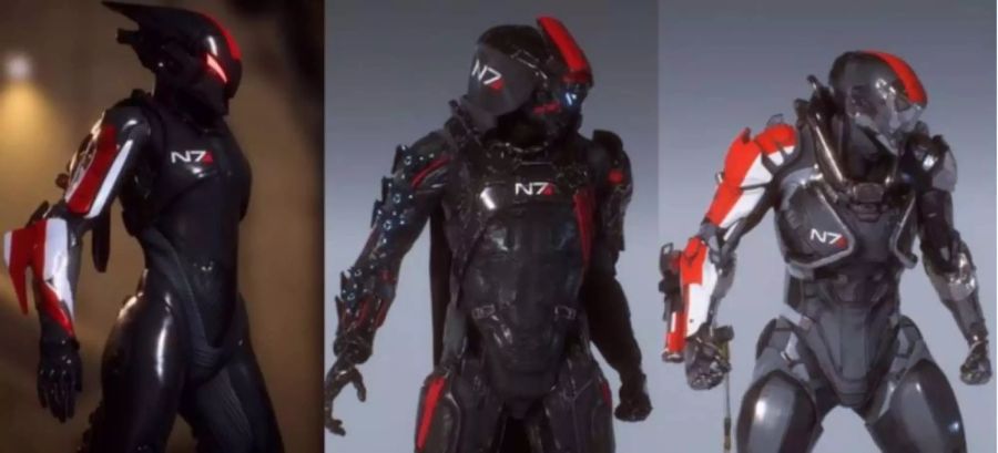 Ein Interceptor, ein Storm und ein Ranger in den Mass Effect Skins.