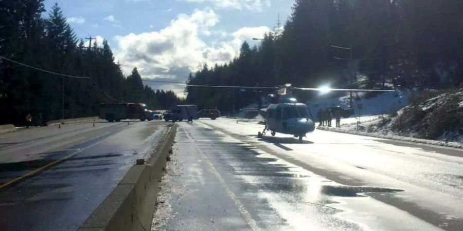 Der Coquihalla Highway musste wegen des Unfalls gesperrt werden.