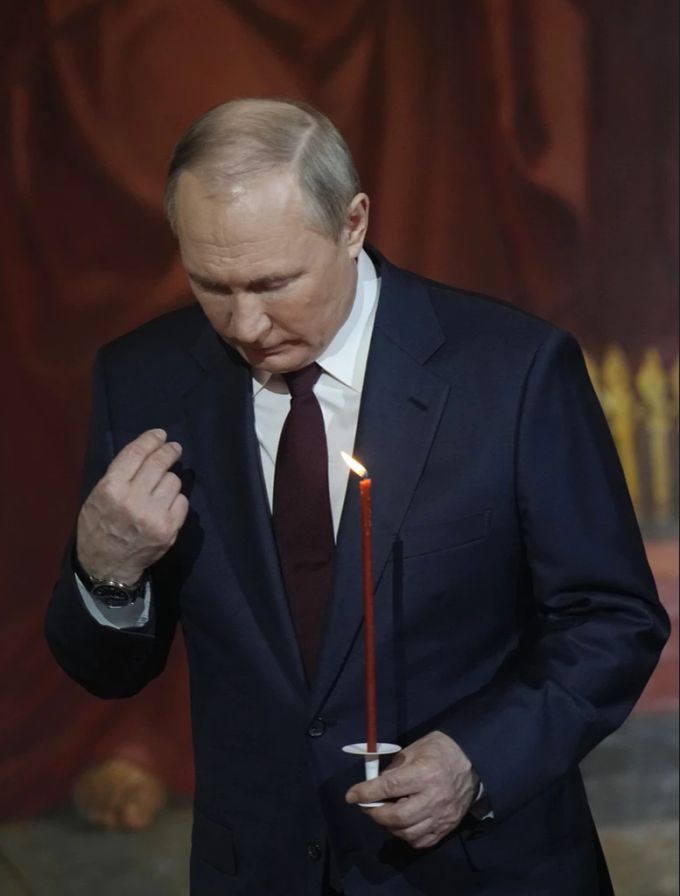 Wladimir Putin bei Feierlichkeiten zum orthodoxen Osterfest. Wladimir Putin