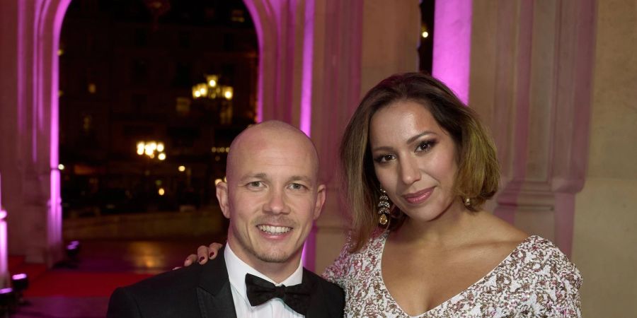 Fabian Hambüchen und Viktoria Feldbusch beim Deutschen SportpresseBall 2021. Das Paar hat geheiratet.