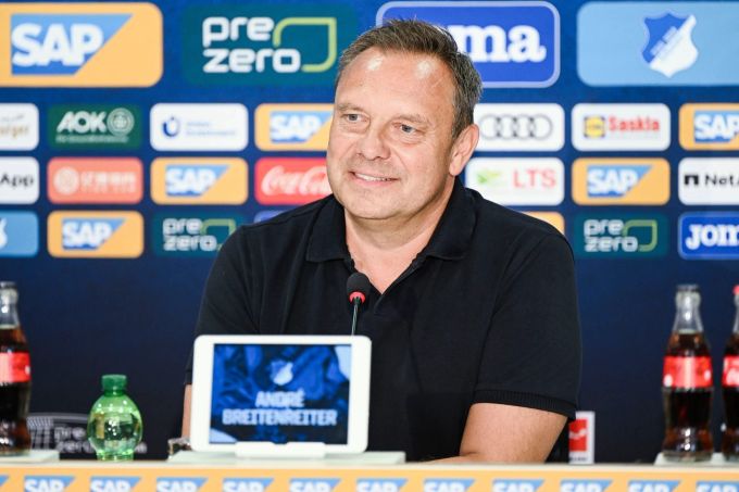 André Breitenreiter bei seiner Vorstellung als Trainer von 1899 Hoffenheim. 1899 Hoffenheim