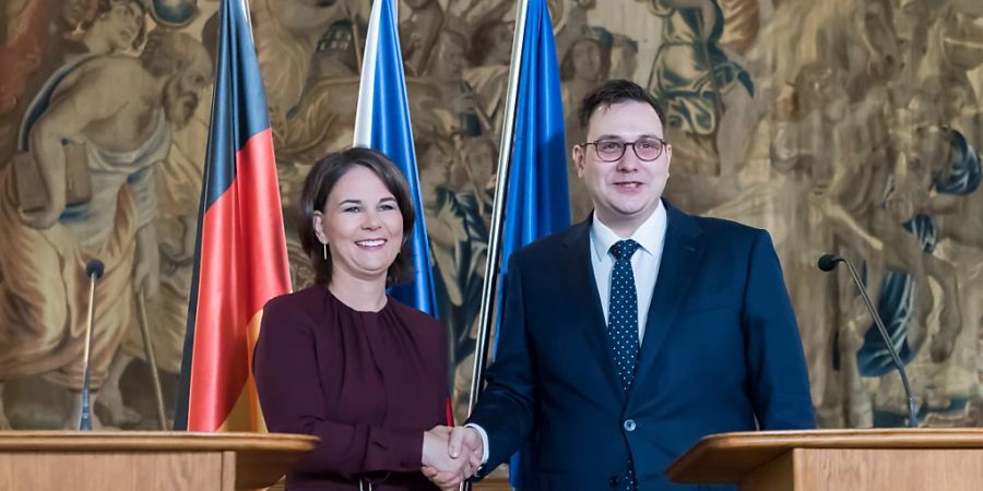 Bundesaussenministerin Annalena Baerbock trifft ihren Amtskollegen Jan Lipavsky in Prag. Foto: Tomas Tkacik/SOPA Images via ZUMA Press Wire/dpa