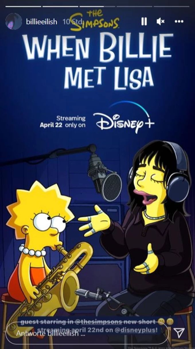 Billie Eilish wird in einem Kurzfilm der «Simpsons» auftreten. Billie Eilish