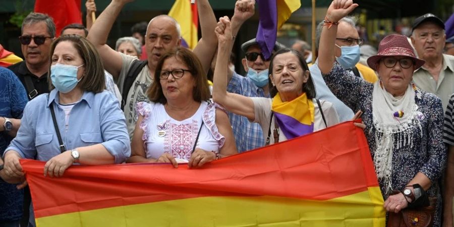 Demonstration gegen Juan Carlos' Besuch in Spanien