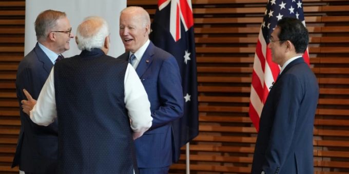 Regierungschefs Australiens, Indiens, der USA und Japans (v.l.) Regierungschefs Australiens, Indiens, der USA und Japans (v.l.)
