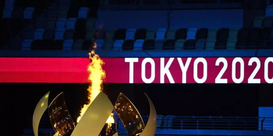 Es kann losgehen: Der japanische Tennis-Star Naomi Osaka hat das Feuer für die XXXII. Olympischen Spiele in Tokio entzündet. Foto: Sebastian Gollnow/dpa