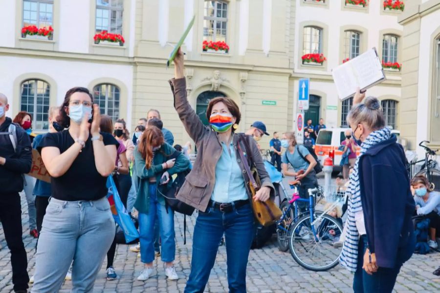 Auch Nationalrätin Regula Rytz war in Bern am Klimastreik mit anwesend.