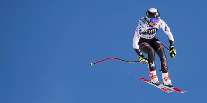 Alice Merryweather beim Ski Alpin Weltcup in Crans-Montana. Alice Merryweather