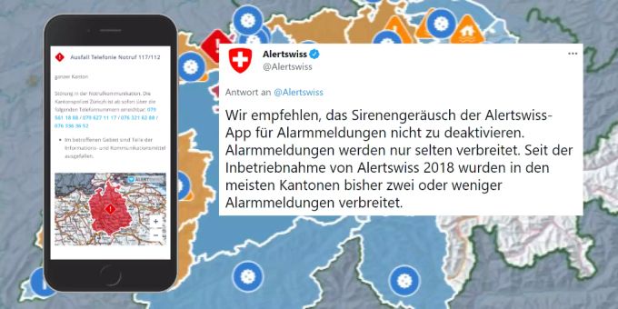 Deklariert ein Kanton seine Meldung als «Alarm», meldet die Alertswiss-App sich mit Sirenengeräusch. Alerstswiss Notruf Alarm Sirene