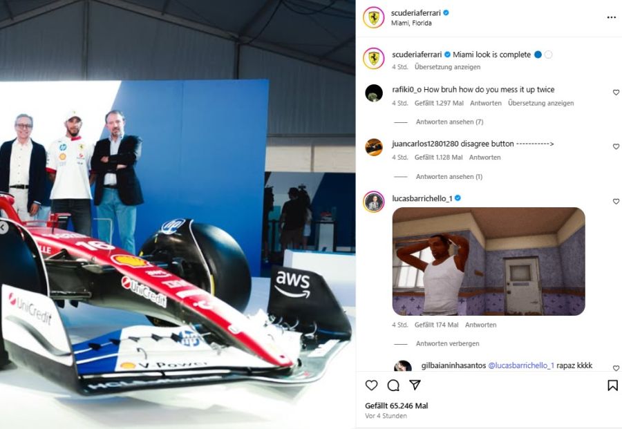 Der Ferrari-Frontflügel für das Rennen in Miami.