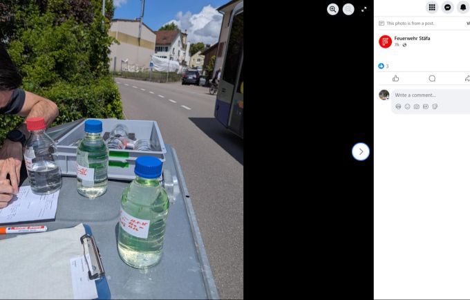 Das Zürcher Amt für Abfall, Wasser, Energie und Luft (Awel) entnahm am Dienstagwasserproben. Diese werden derzeit analysiert. Stäfa ZH