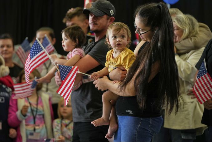 Südafrikanische Flüchtlinge nach ihrer Ankunft in den USA. USA Flüchtlinge