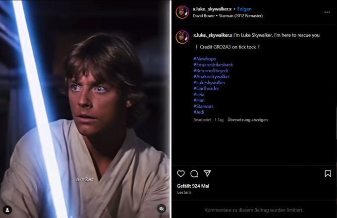 Die Farbe der Lichtschwerter folgt bei «Star Wars» einer festen Symbolik – wie etwa bei Luke Skywalker. lichtschwert trump «Star Wars»