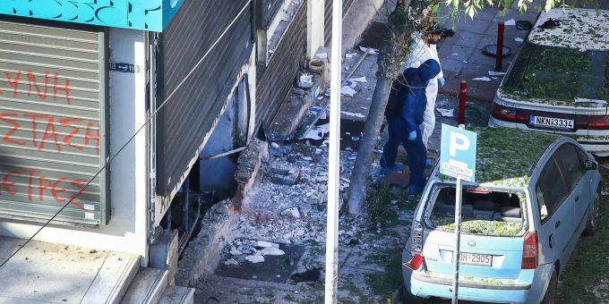 Missglückter mutmasslicher Geldraub - Bombenexplosion in Thessaloniki Giannis Papanikos. Geldraub