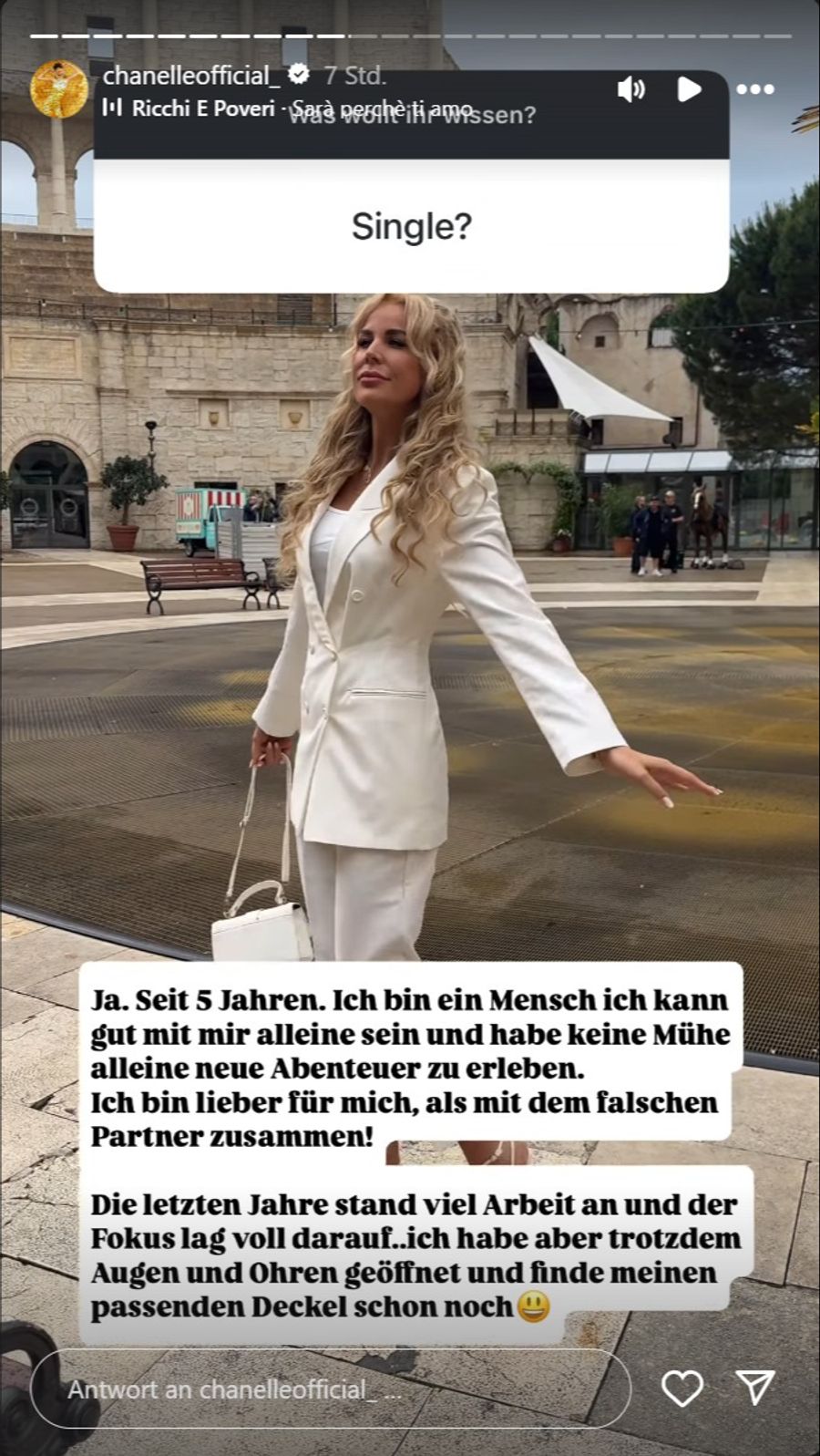 Die Zugerin lebt seit Jahren als Single, für einen Mann an ihrer Seite ist sie aber offen.