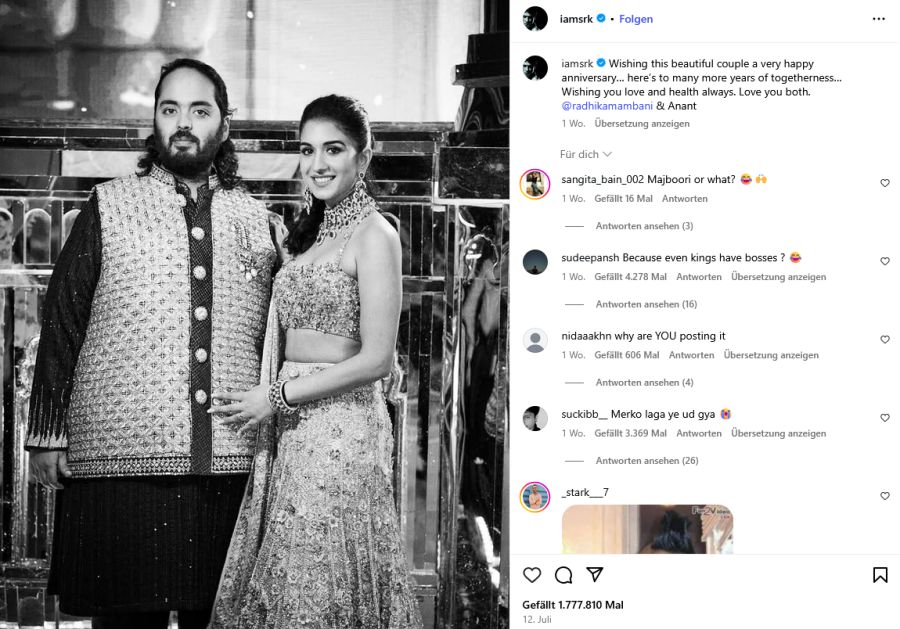 Jener gratulierte dem Ehepaar auch jüngst zum Hochzeitstag. Ist das der Reise-Grund für die Milliardärs-Erben?