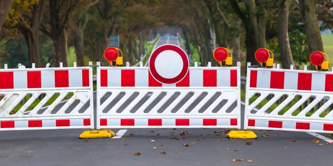 Bild Strassenschild Sperre Allee