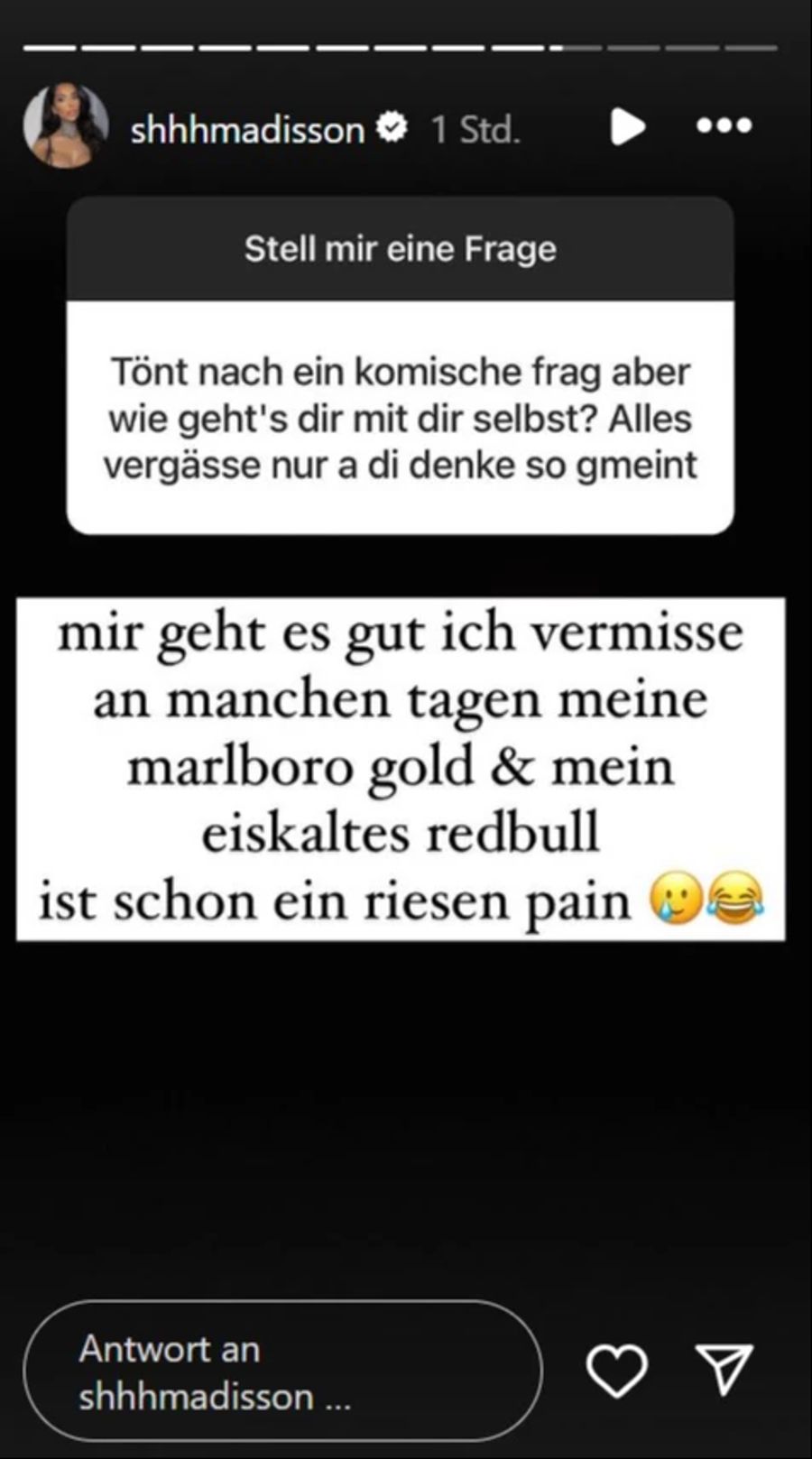 Mia Madisson vermisst während der Schwangerschaft Zigaretten und Red Bull.